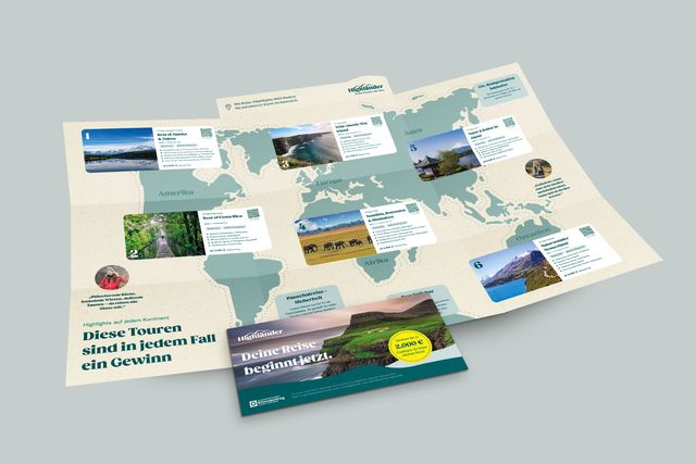 Innenseite des aufgefalteten Mailings.