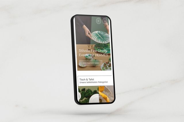 Ansicht der Website auf einem iPhone.