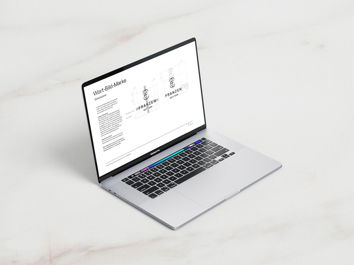 Darstellung des Styleguides auf einem Macbook.