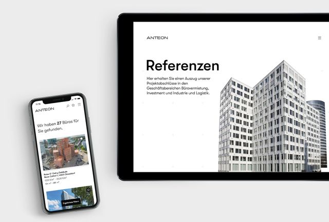 Smartphone und Tablet mit Ansicht des neuen digitalen Markenauftritts 