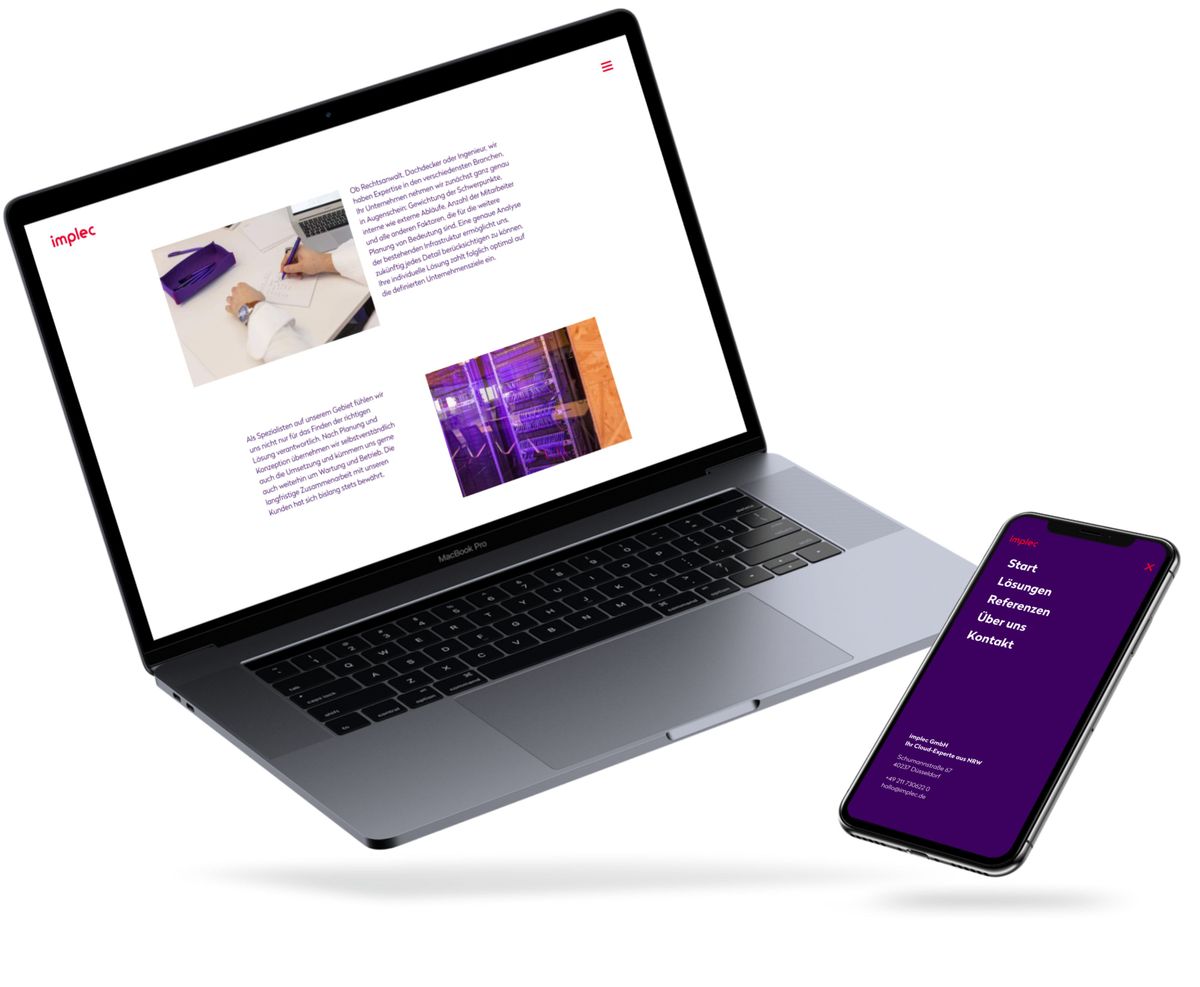 Mobile Navigation und Desktop-Inhalt