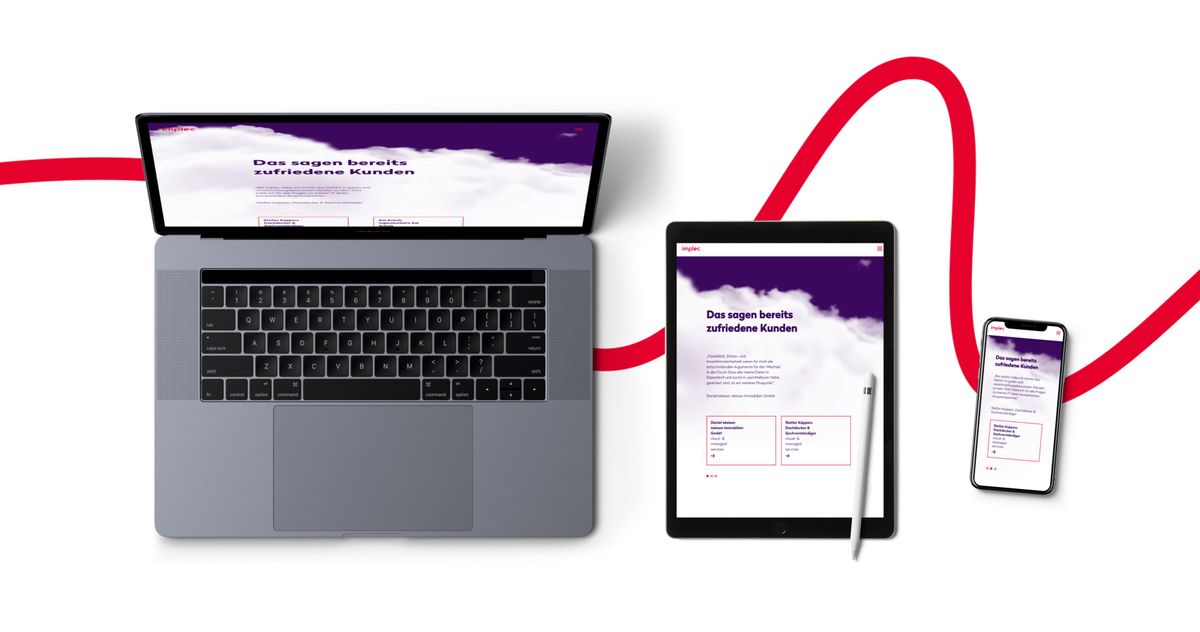 Responsives Design auf der Ansicht von Laptop, Tablet und Smartphone