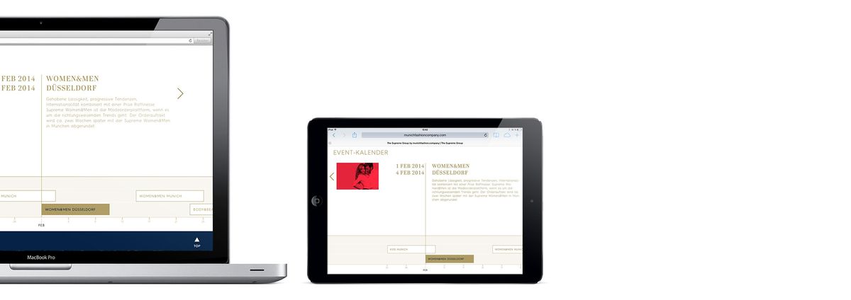 Die Supreme Group Website wird auf Endgeräten gezeigt