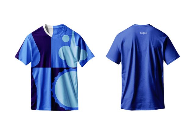 Blaues Design T-Shirt 
