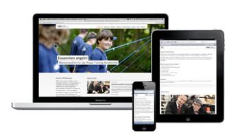 Der Relaunch unserer Webseite abgebildet auf einem MacBook, iPad und iPhone