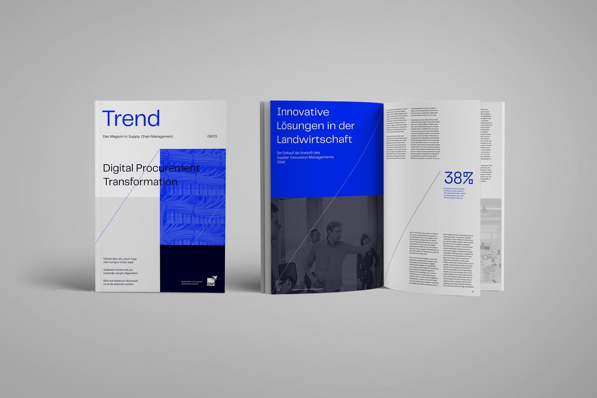 Ansicht eines gedruckten Magazins im Drozak Corporate Design.