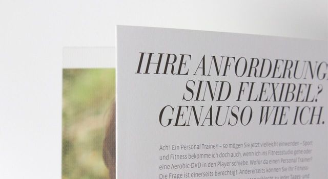 Schriftgestaltung auf Broschüre