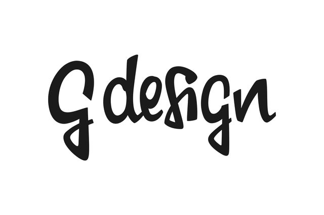 Schwarzes Logo von G Design auf Weißem Hintergrund