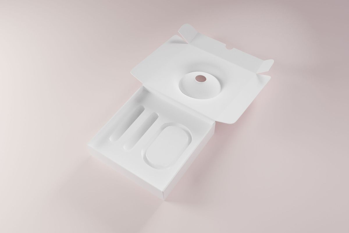 Rendering des Inlays der Verpackung