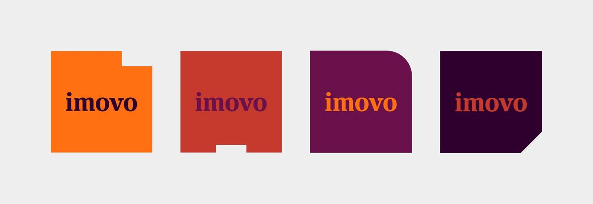 Vier Logovarianten der imovo Immobilienbertung gestaltet von arndtteunissen