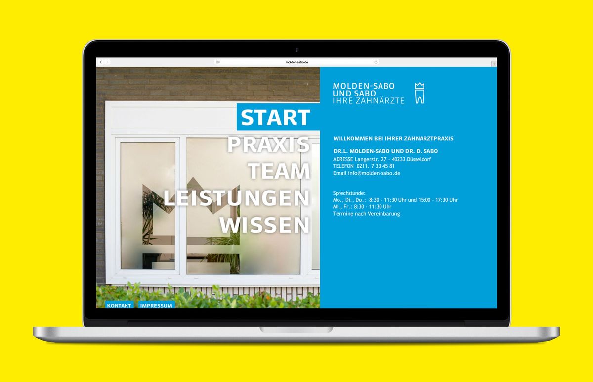 Der neue Internetauftritt von Molden Sabo auf einem Laptop
