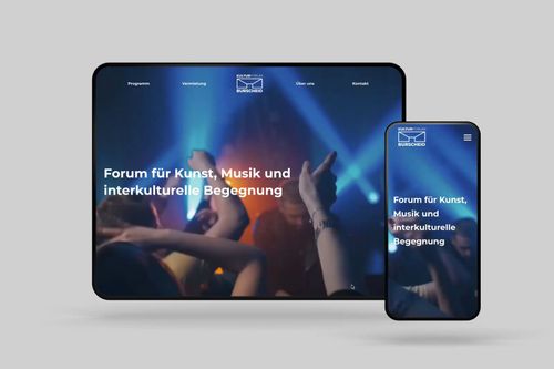 Moderner Webauftritt eines Kulturunternehmens aus Burscheid und Düsseldorf – entwickelt mit Fokus auf Corporate Identity, UX Design, UI Design und einem flexiblen Headless CMS.