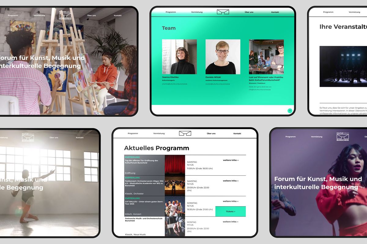 Webdesign Kulturforum Burscheid auf dem iPad