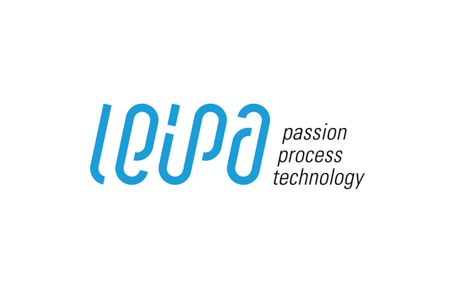Blaues Leipa Logo auf weißem Grund