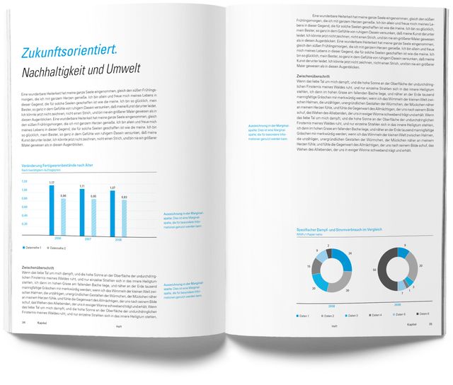 Doppelseite einer Broschüre im neuen Design