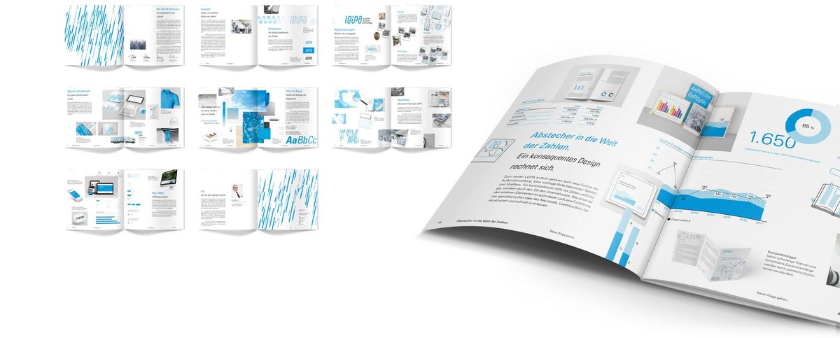 Broschüre mit Corporate Design Details