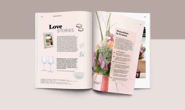 Franzen-Magalog Doppelseite mit hochwertigem Schmuckideen für die Hochzeit