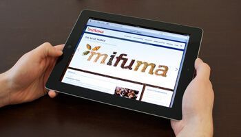 Ausschnitt der Webseite von mifuma auf einem iPad