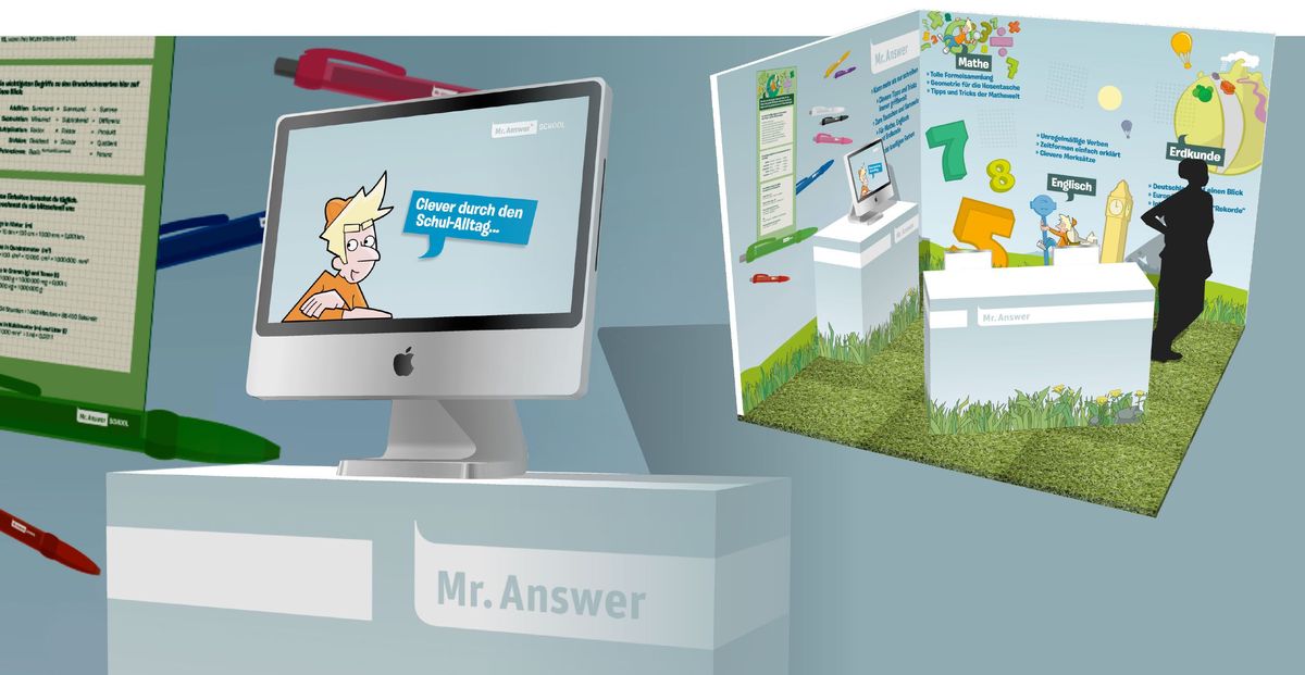 Modell eines Messestands für Mr. Answer