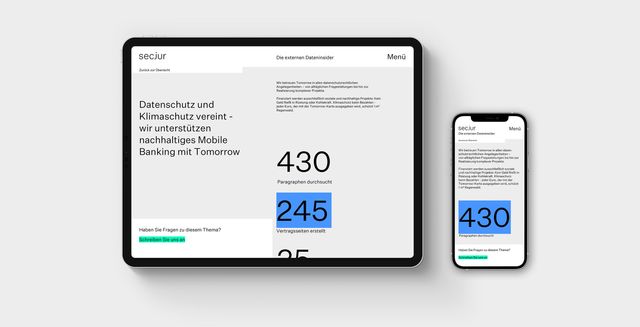 Webseite von secjur auf ipad und iphone