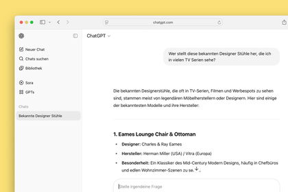 Screenshot von ChatGPT für SEO