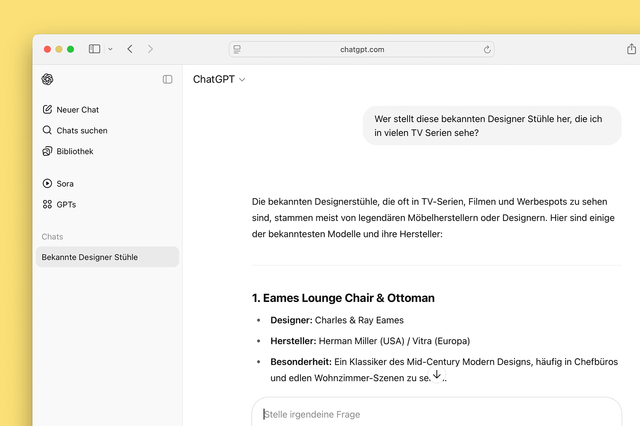 Screenshot von ChatGPT für SEO
